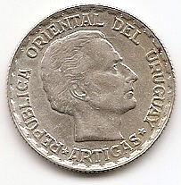 50 сентисимо Уругвай 1943 серебро