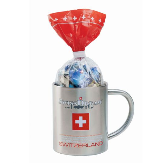 Набор шоколада Swiss Dream Швейцарская металлическая кружка - 150 г (Швейцария)