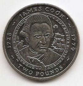 Джеймс Кук (1728-1779) 2 фунта Южная Георгия и Южные Сандвичевы острова 2007