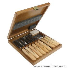 Набор резцов 6 шт + ножи 3 шт Narex Standart в деревянной коробке 8948 13