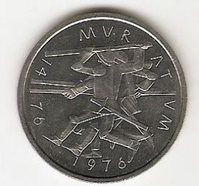 500 лет битве при Муртене 5 франков Швейцария 1976 ПРУФ