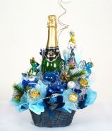 Новогодний букет с конфетами №509 "Брызги шампанского"
