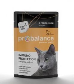 ProBalance Immuno Protection д/кошек с говядиной в соусе. Защита и поддержание иммунитета 85г