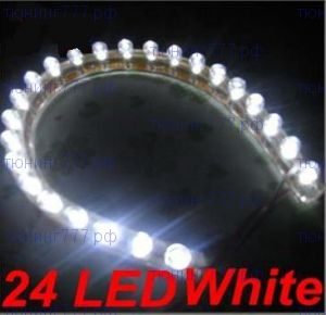 Светодиодная лента на 24 LED диода, свет белый
