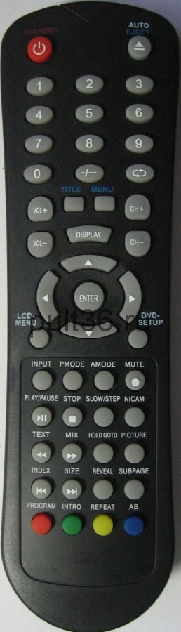 Пульт ДУ Hyundai H-LCDDV2200, AKAI LTC-15S04M черный ic LCDTV +DVD