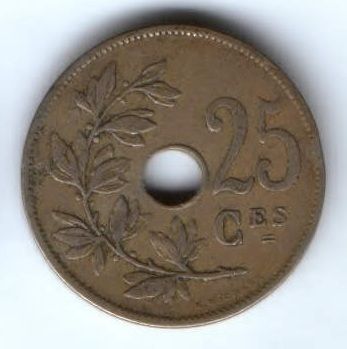 25 сантимов 1909 г. Бельгия