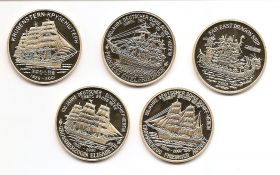 Набор монет Корабли 20 вон Северная Корея 2007 (5 монет)