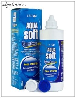 Aqua Soft Comfort+ 350мл-универсальный раствор с протеиновым очистителем