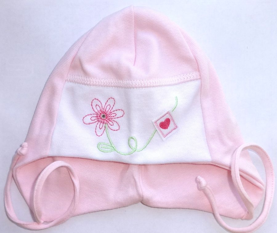 Розовая шапочка для девочки 6-9 месяцев