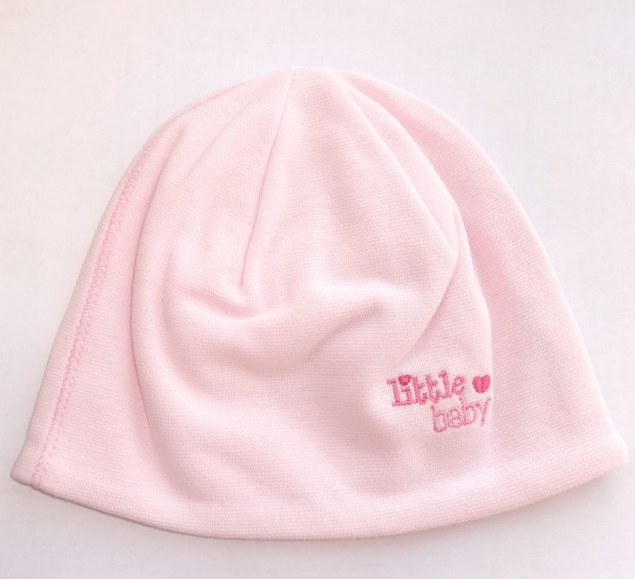 Двойная розовая шапочка для девочки