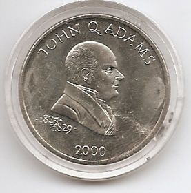 Джон Квинси Адамс , шестой президент США(1825-1829) 5 долларов Либерия 2000