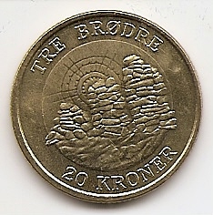 Скалы "Три брата" 20 крон Дания 2006