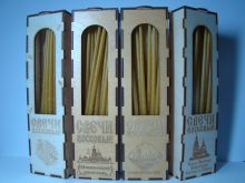 Свечи восковые в деревянной упаковке с индивидуальным изображением Вашего Храма