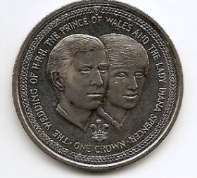 Свадьба принца Чарльза и леди Дианы Спенсер  Набор монет 1 крона Остров Мэн 1981