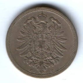 10 пфеннигов 1889 г. E Германия XF