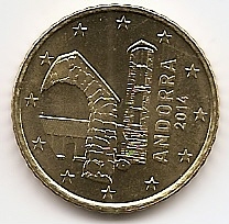 50 центов Андорра  2014, регулярная UNC