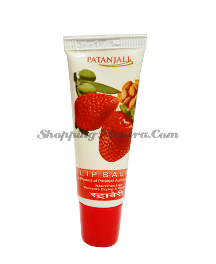 Бальзам для губ Клубника Патанджали (Divya Patanjali  Lip Balm Strawberry)