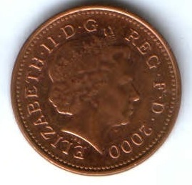 1 пенни 2000 г. Великобритания