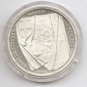 800 лет со дня основания Тевтонского Ордена 10 марок ФРГ 1990 J