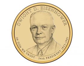 34 президент США Дуайт Дэвид Эйзенхауэр  1 доллар США 2015 монетный двор  на выбор