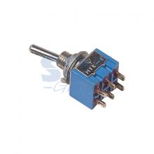 Двухполюсный тумблер 250V 3А (6c) ON-OFF-ON Micro (MTS-203)