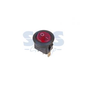 Красный круглый клавишный выключатель 250В 6А (3с) ON-OFF с подсветкой (RWB-214, SC-214, MRS-101-8)