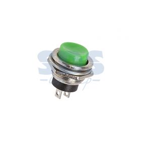 Зеленый металлический кнопочный выключатель 220В 2А (2с) D16.2 ON-OFF (RWD-306)