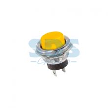 Желтый металлический кнопочный выключатель 220В 2А (2с) D16.2 ON-OFF (RWD-306)
