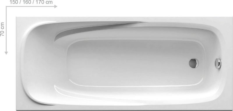 Акриловая ванна Ravak Vanda II 160х70 без гидромассажа