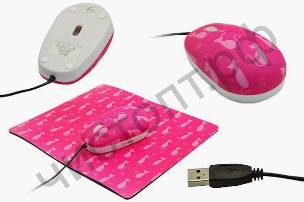 Мышь провод.USB OXION OммP01 800 DPI, 3кн, USB + коврик 180*220 мм (комплект)