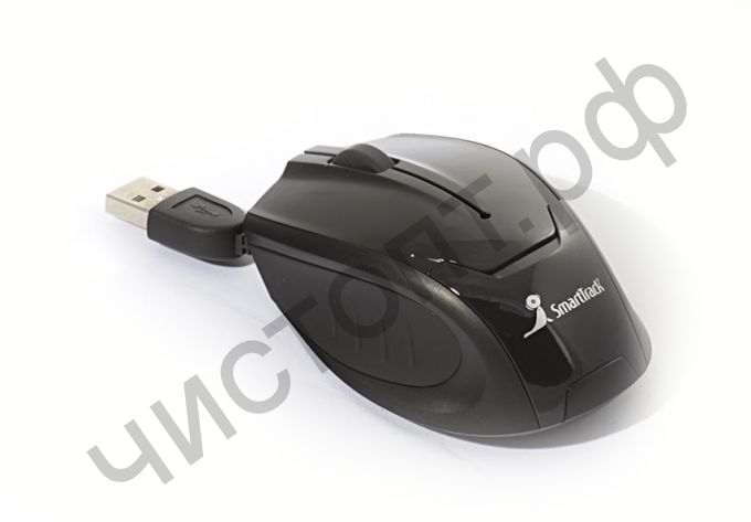 Мышь провод.USB Smartbuy 308 Black (SBM-308-K) скруч.кабель внутрь мыши для ноутбука
