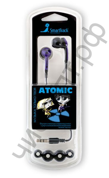 Наушники SmartTrack ATOMIC, провод 1.2м, 16-20кГц, синие вакуум. (арт.STE-3000)
