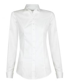 Женская рубашка под запонки белая хлопок T.M.Lewin приталенная Fitted (51040)