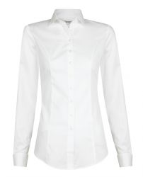 Женская рубашка под запонки белая хлопок T.M.Lewin приталенная Fitted (51040)