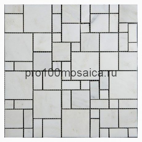 Bianco Carrara Random Square. Мозаика серия STONE,  размер, мм: 305*305*10 (ORRO Mosaic)