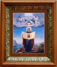 Порт-Артурская икона Божьей Матери (19х22), светлый киот