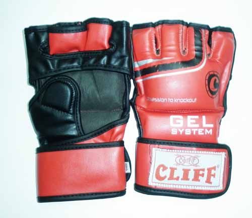 Перчатки тренировочные CLIFF,  MMA, красно-черные ULI-6065