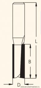 Фреза концевая цилиндрическая двузубая  D12 B51 d12 W.P.W. P281202