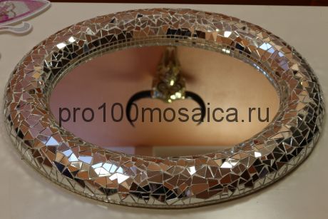 Зеркало овальное 762х610х65 из мозаики серия "Предметы интерьера" (Caramelle)
