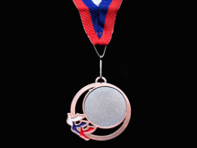 Медаль наградная с лентой, d - 50 мм БРОНЗА РАДОЛЬ