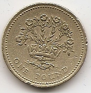 Лён(Северная Ирландия) и королевская диадема 1 фунт Великобритания 1991
