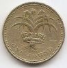 Лук-порей(Уэльс) и королевская диадема 1 фунт Великобритания 1990