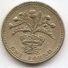 Чертополох  (Шотландия)и королевская диадема 1 фунт Великобритания 1984