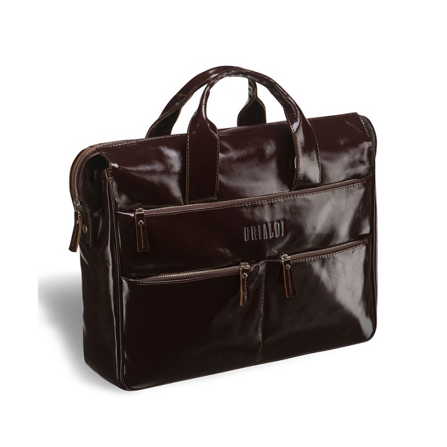 Вместительная деловая сумка BRIALDI Manchester (Манчестер) shiny brown