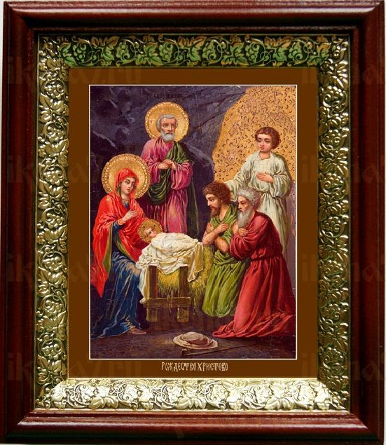 Рождество Христово (19х22), темный киот