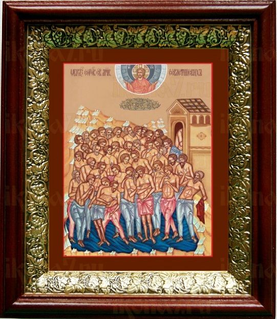 40 мучеников Севастийских (19х22), темный киот