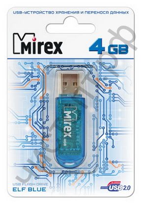 флэш-карта Mirex 4GB ELF BLUE (ecopack) синяя