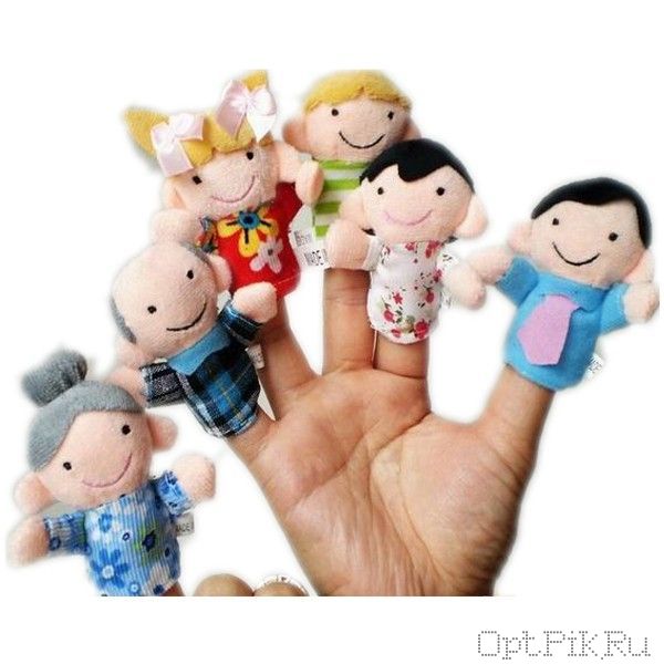 Набор пальчиковых кукол "Семья" 6 штук