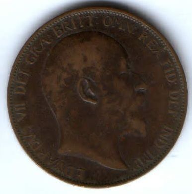 1 пенни 1902 г. Великобритания