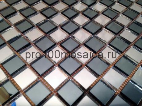 SD20-5 Серебро+графит. Мозаика зеркальная серия DECO, 306*306 мм (VIVERE)